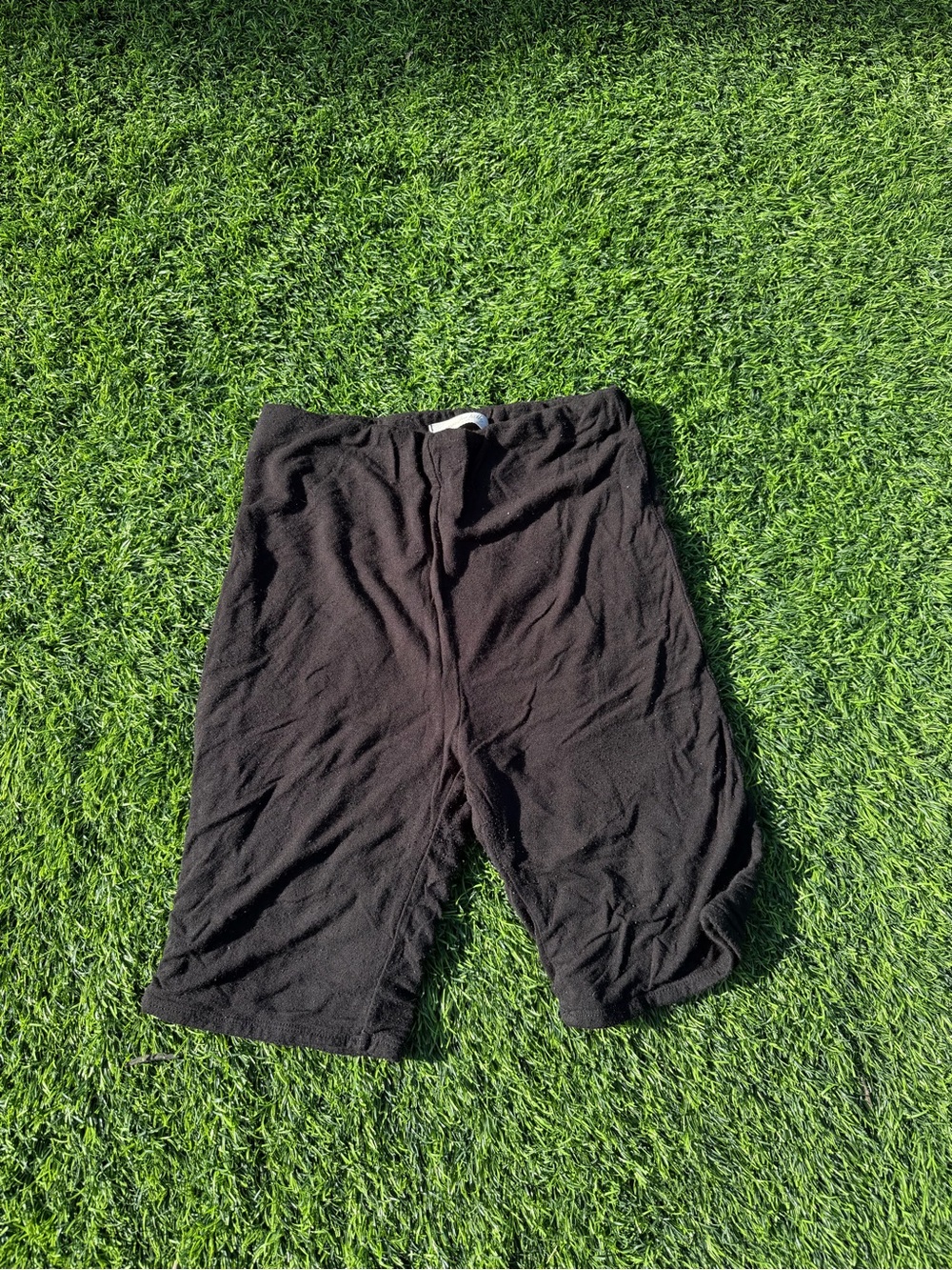 Black Knit Biker Shorts